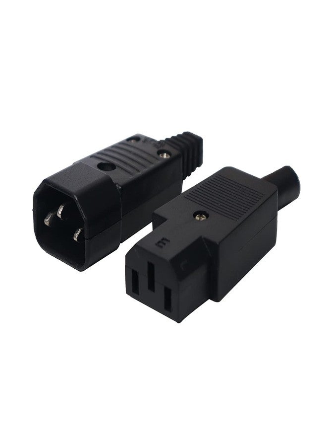 Electronicspices Electronic Spices Pack of 1 IEC320 C14 Male + C13 Female Inline Adapter Plug Power Socket Connectors 3 Pins Terminals Panel Mount,AC 250V 10A - Image 2